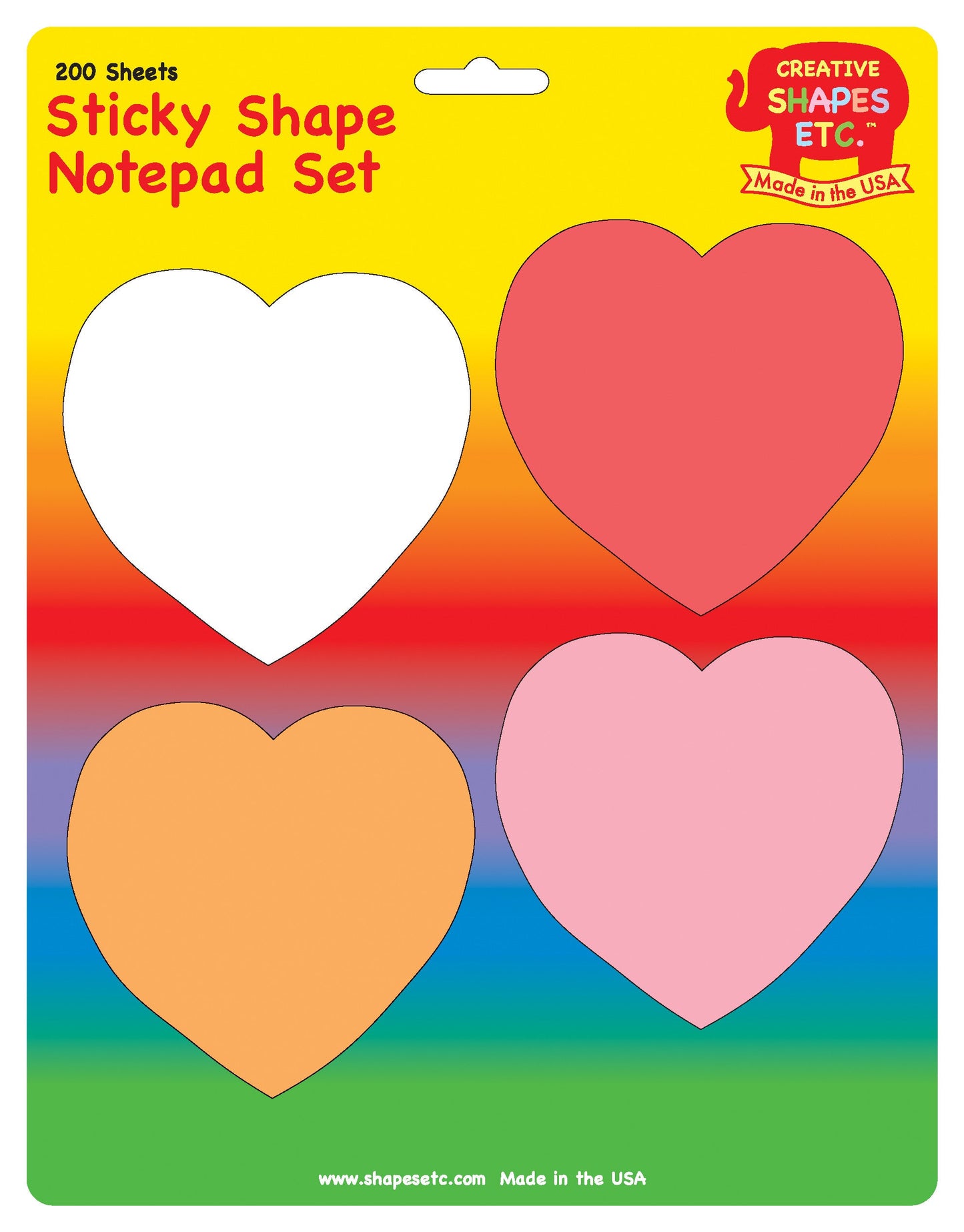 SHAPES ETC. Sticky Notepad Set - Valentines