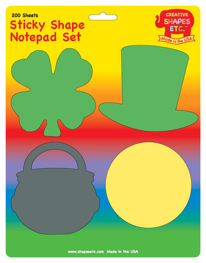 SHAPES ETC.Sticky Notepad Set - St. Patrick's Day