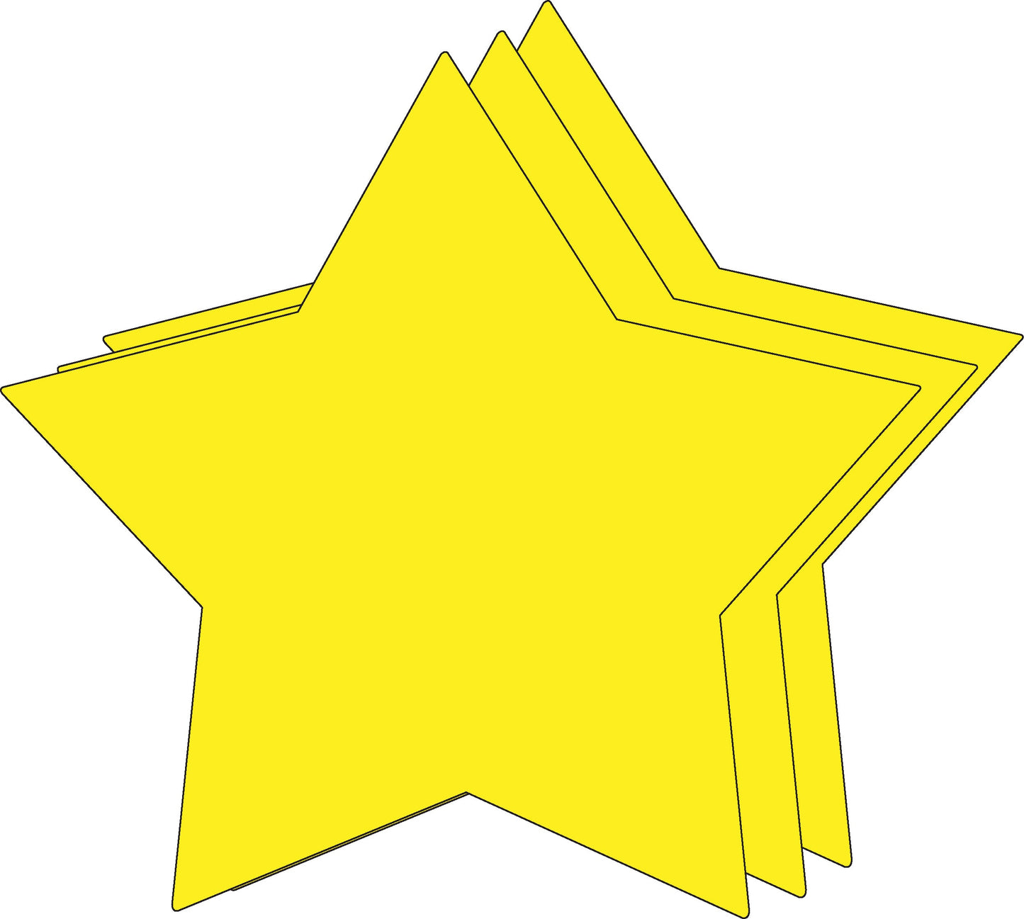 SHAPES ETC. Star Single Color Super Cut-Outs- 8” x 8”