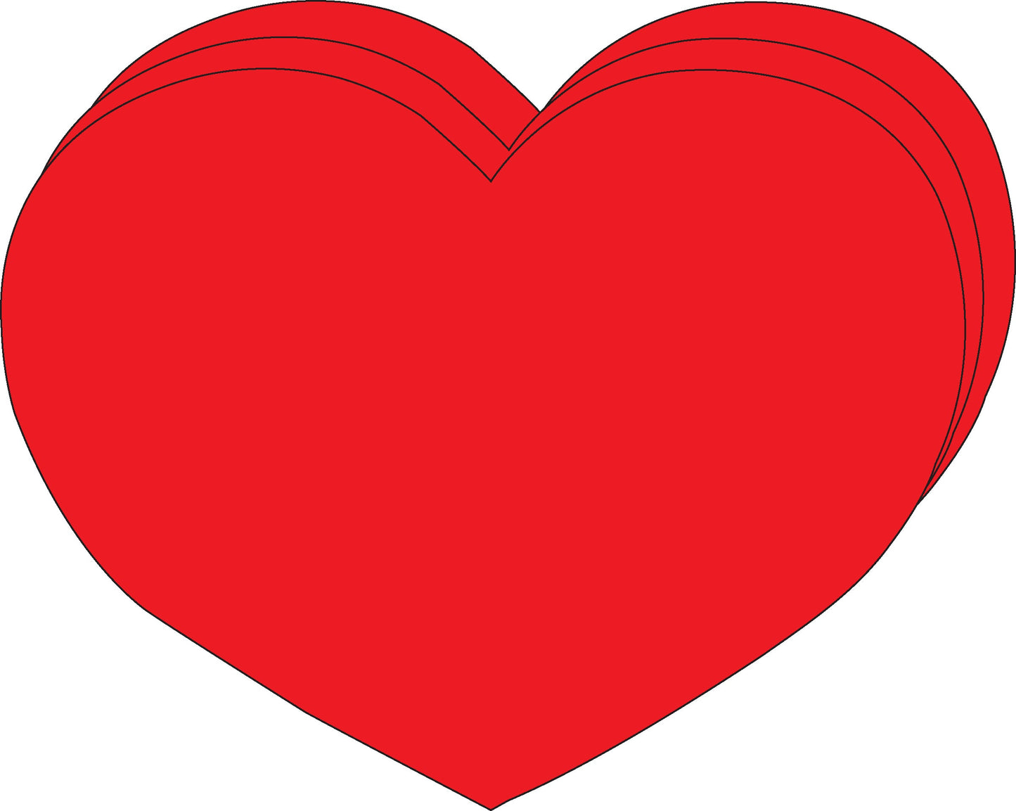 SHAPES ETC. Heart Single Color Super Cut-Outs- 8” x 10”
