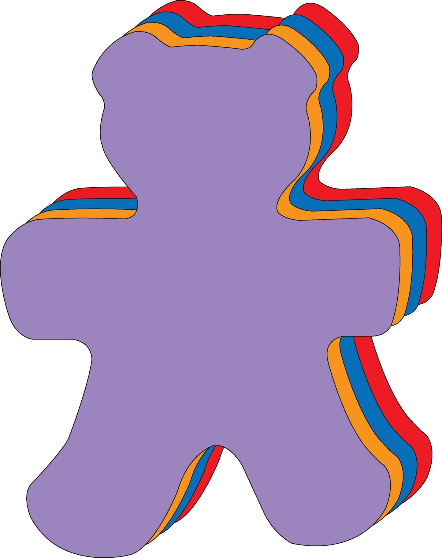 SHAPES ETC. Teddy Bear Assorted Color Super Cut-Outs- 8” x 10”