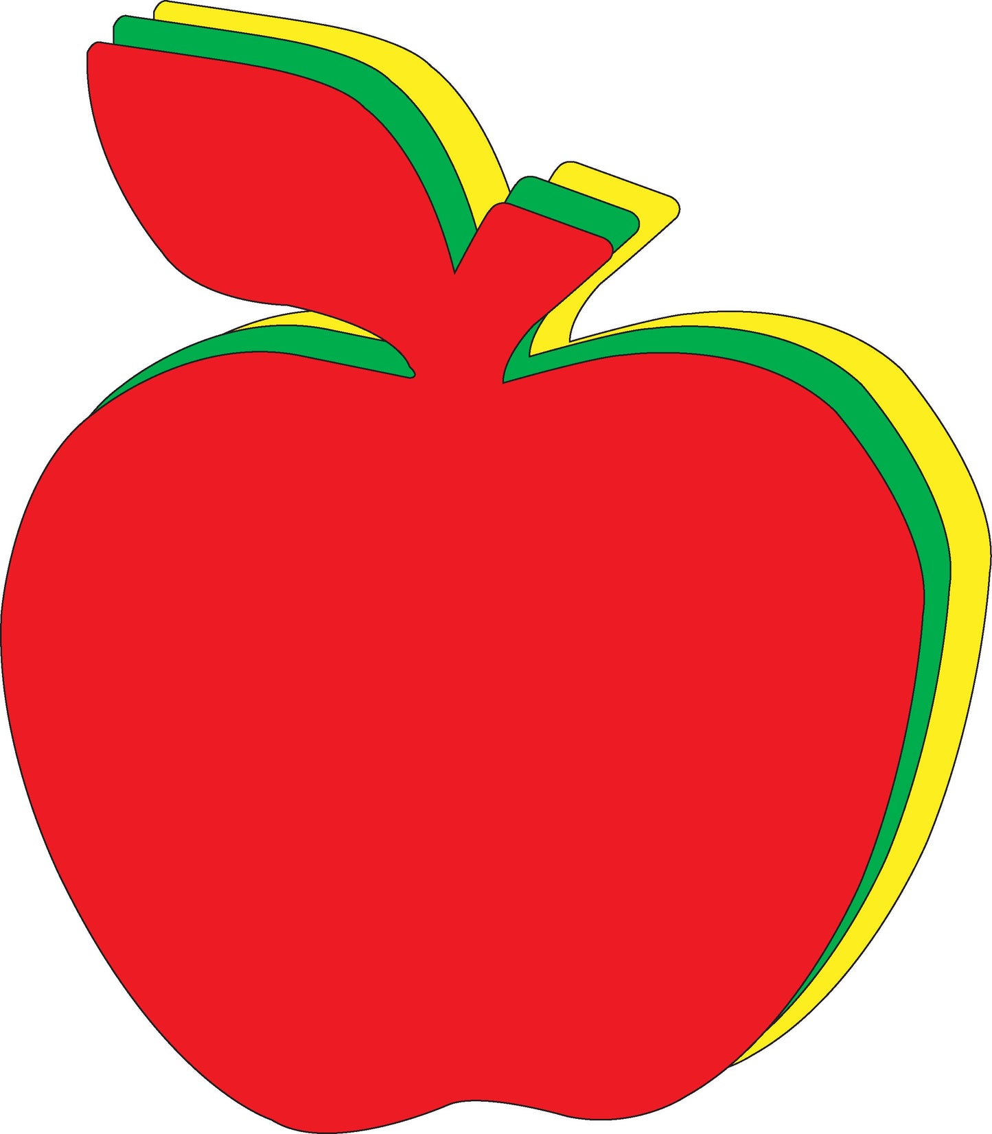 SHAPES ETC. Apple Tri-Color Super Cut-Outs- 8” x 10”