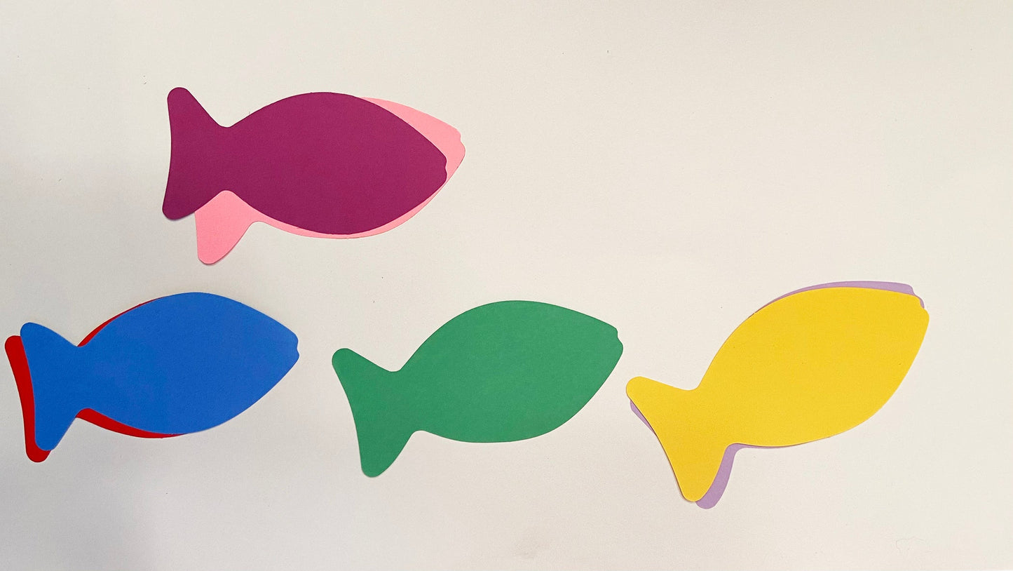 SHAPES ETC. Faith Fish Large Assorted Color Cut-Outs