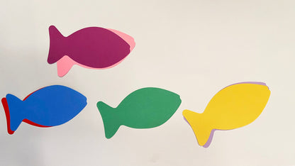 SHAPES ETC. Faith Fish Large Assorted Color Cut-Outs