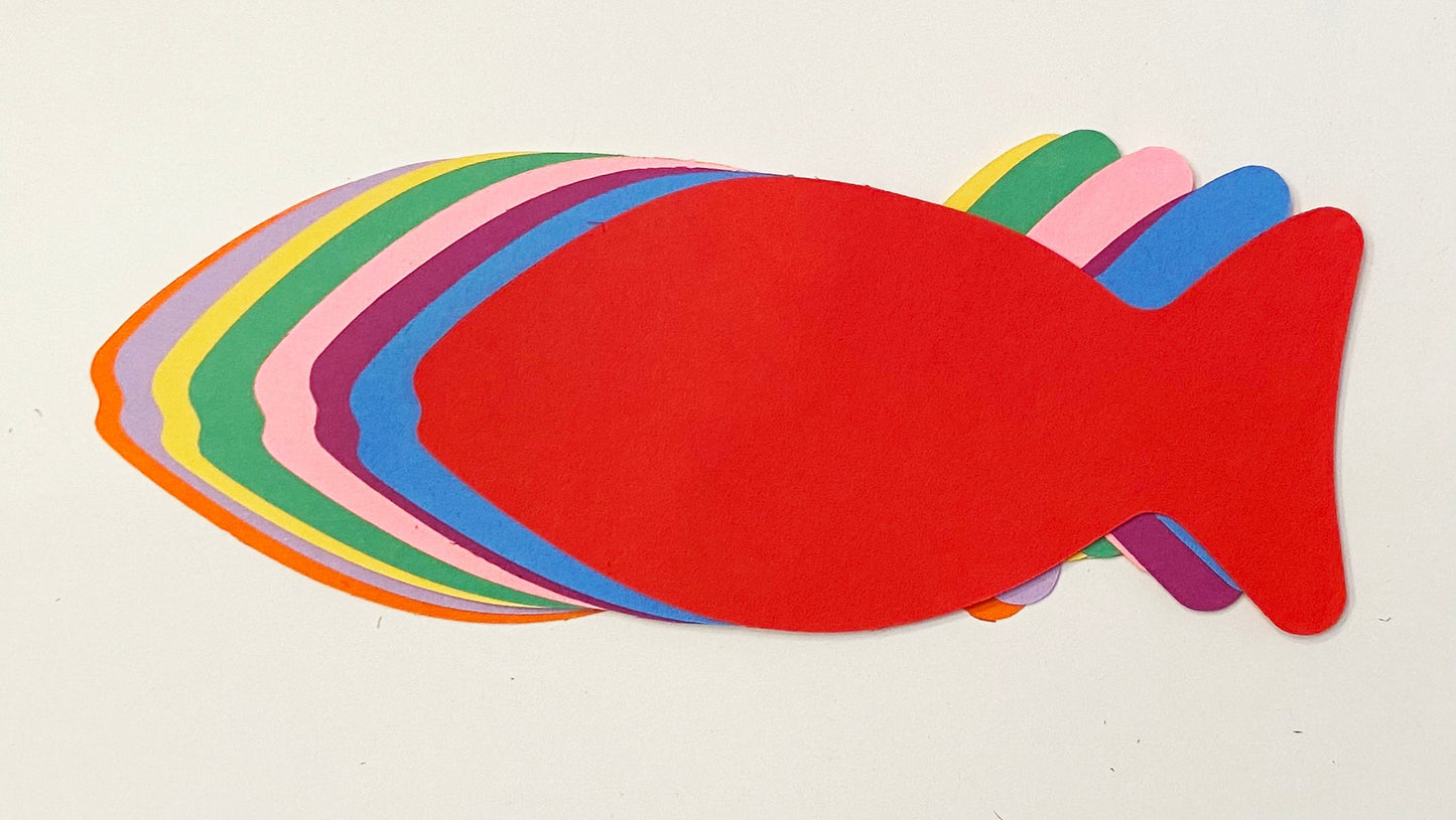 SHAPES ETC. Faith Fish Small Assorted Color Cut-Outs