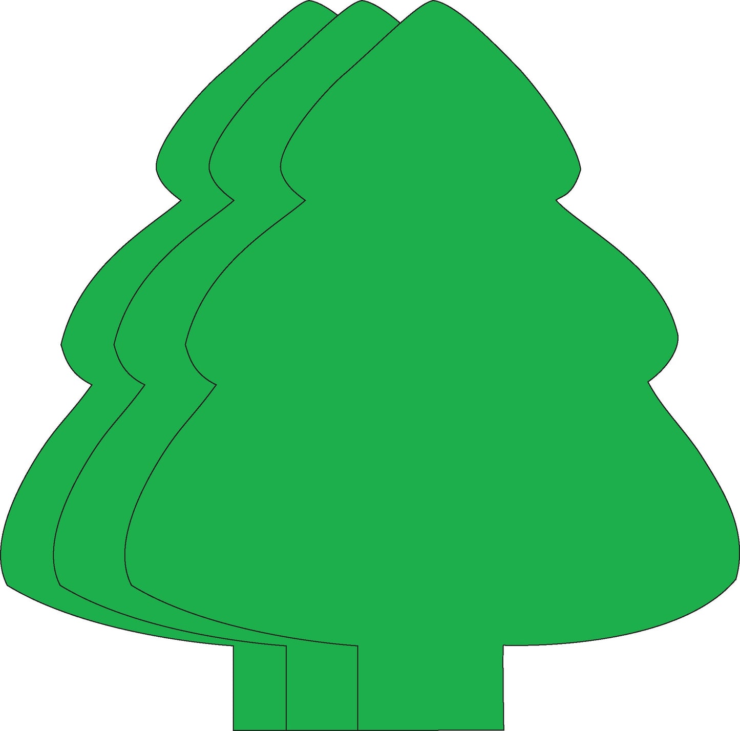 SHAPES ETC.  Tree Single Color Super Cut-Outs- 8” x 10”