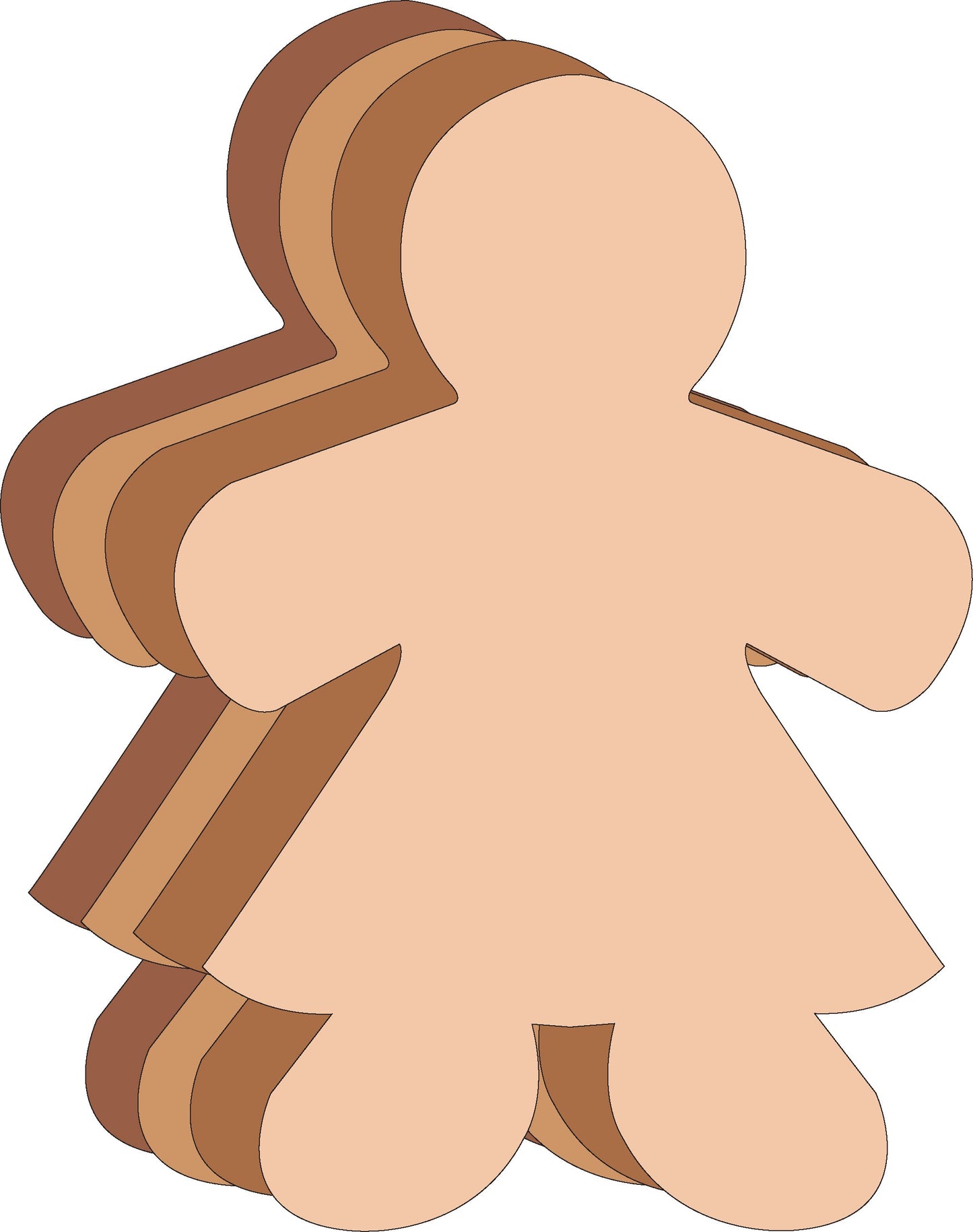 SHAPES ETC. Girl Multicultural Super Cut-Outs- 8” x 10”