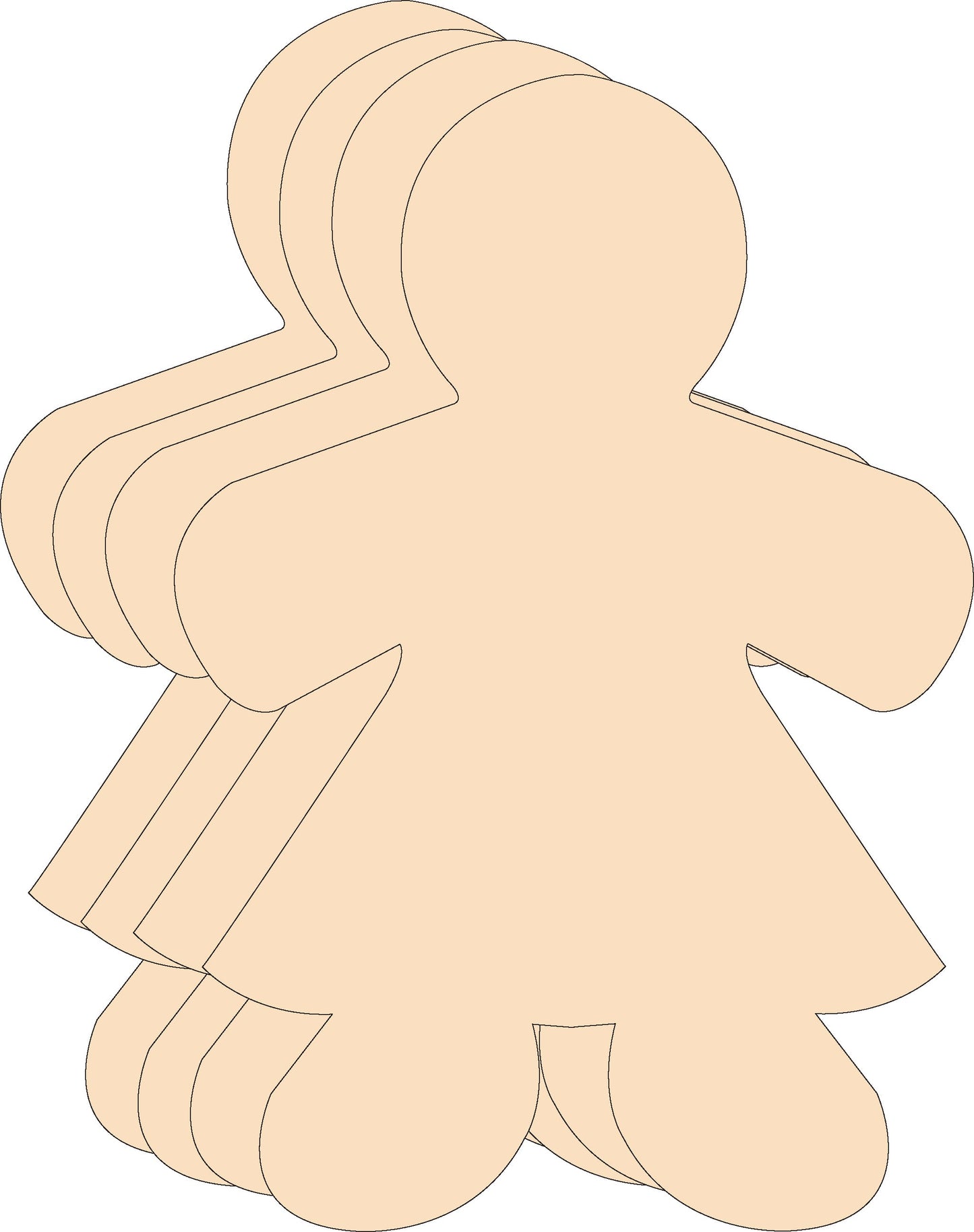 SHAPES ETC. Girl Single Color Super Cut-Outs- 8” x 10”