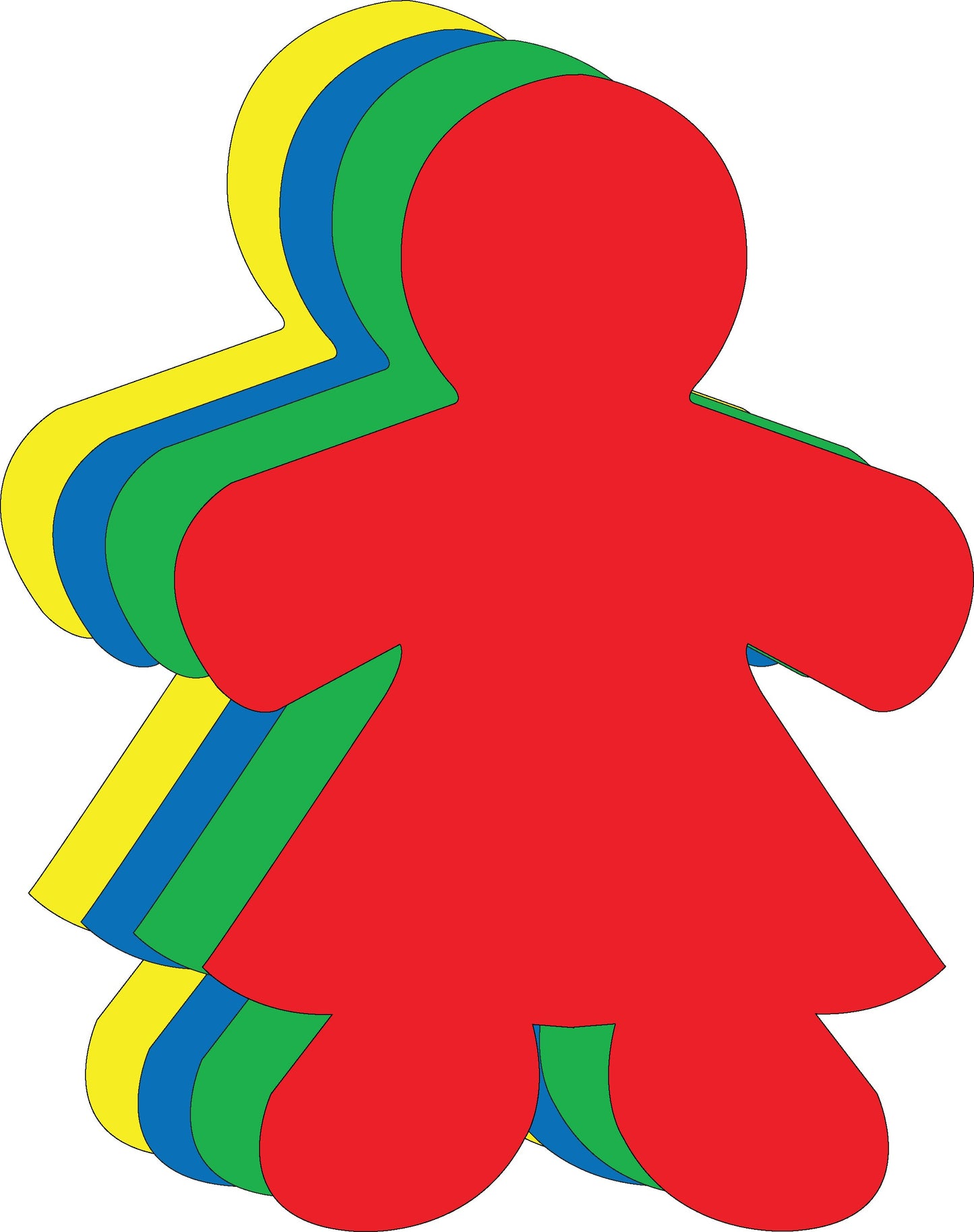SHAPES ETC. Girl Assorted Color Super Cut-Outs- 8” x 10”