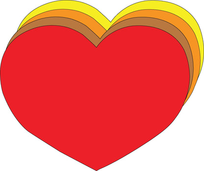 SHAPES ETC. Holiday Thanksgiving Heart Assorted Color Super Cut-Outs - 8in x 10in