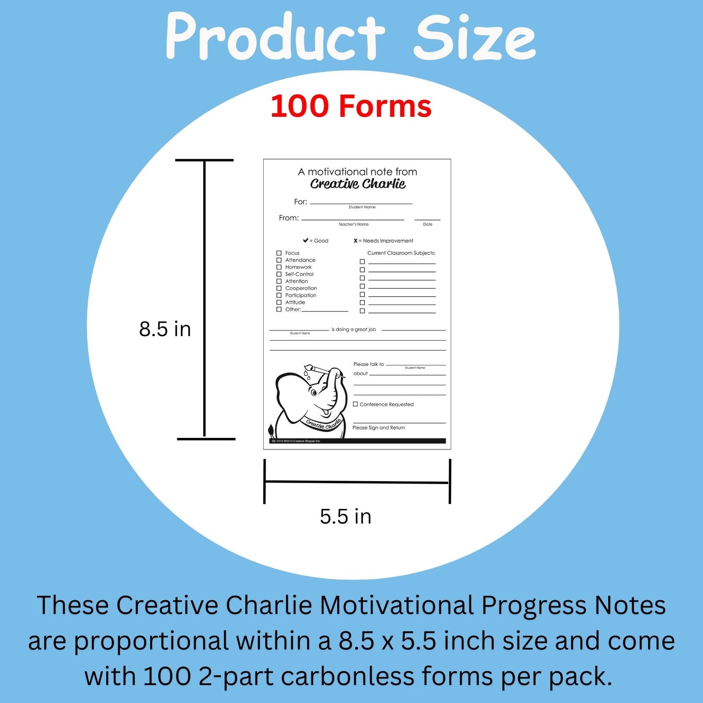 SHAPES ETC.  Notes from Teachers - Creative Charlie Motivational