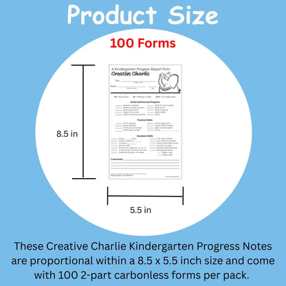 SHAPES ETC.  Notes from Teachers - Creative Charlie Kindergarten Progress Report