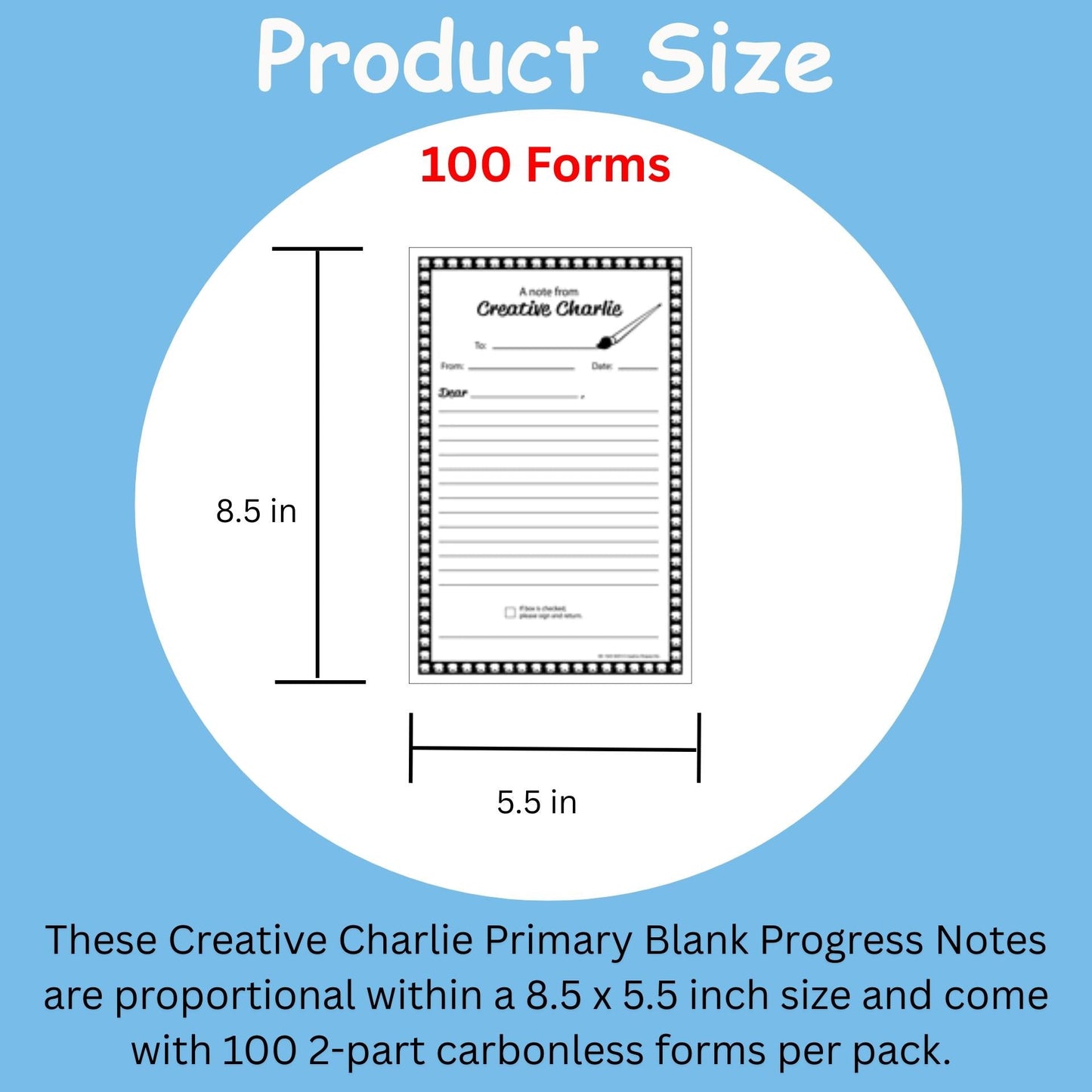 SHAPES ETC. Notes from Teachers - Creative Charlie Primary  Blank Note