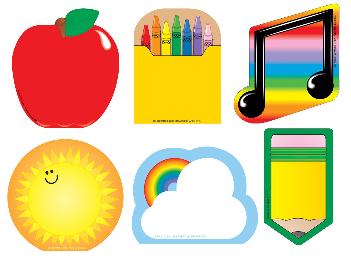 SHAPES ETC. Mini Notepad Set of 6