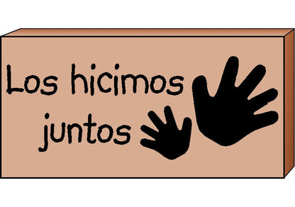 SHAPES ETC.  Teacher's Stamps Spanish - Los hicimos juntos (Did Together)