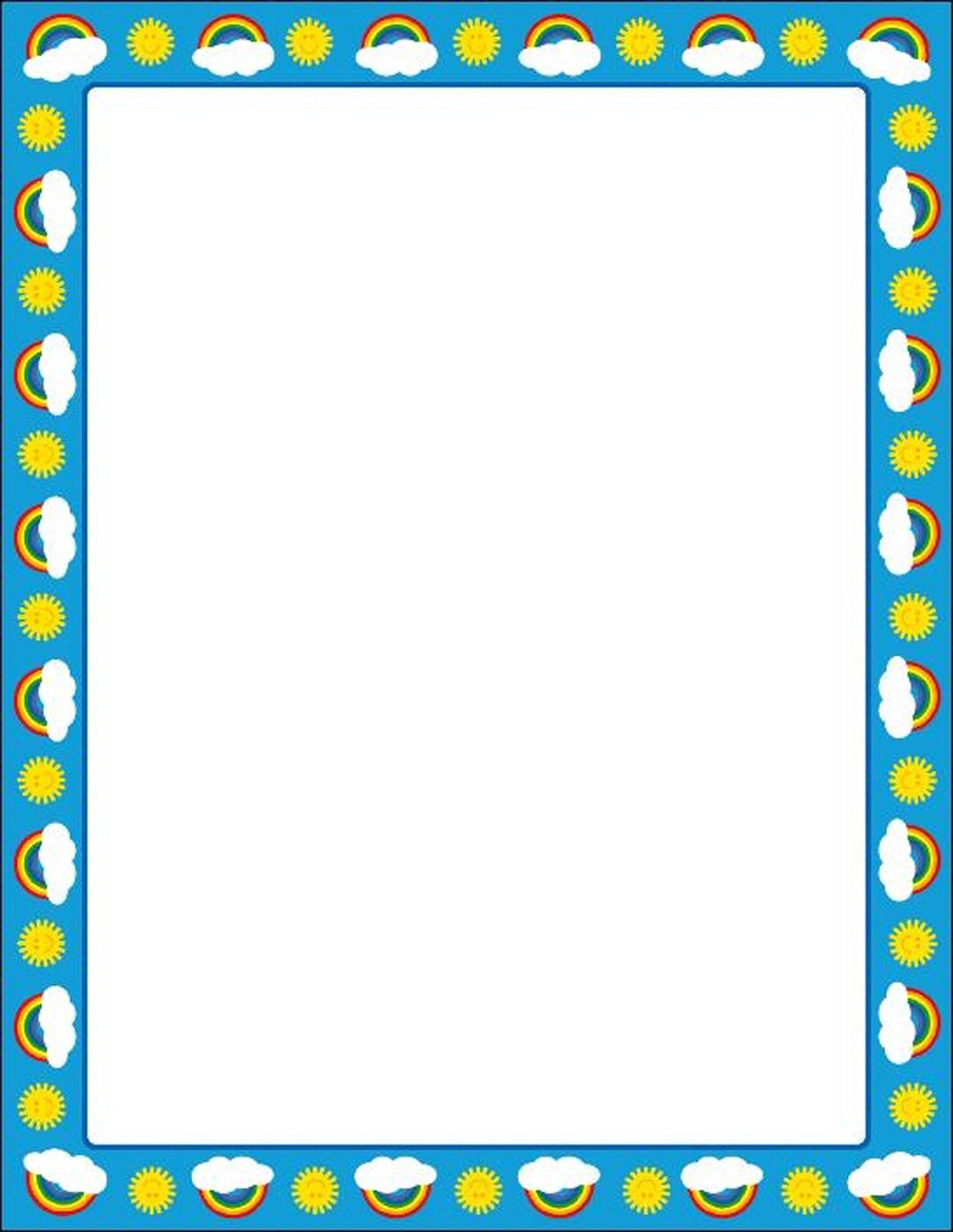 SHAPES ETC. Designer Paper - Rainbow Border (50 Sheet Package)
