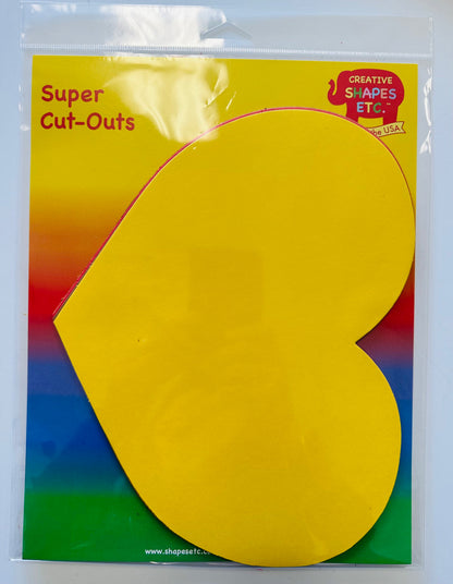 SHAPES ETC. Holiday Thanksgiving Heart Assorted Color Super Cut-Outs - 8in x 10in