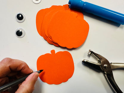 SHAPES ETC. Small Single Color Cut-Out - Orange Pumpkin