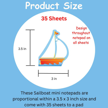 SHAPES ETC. Mini Notepad - Sailboat