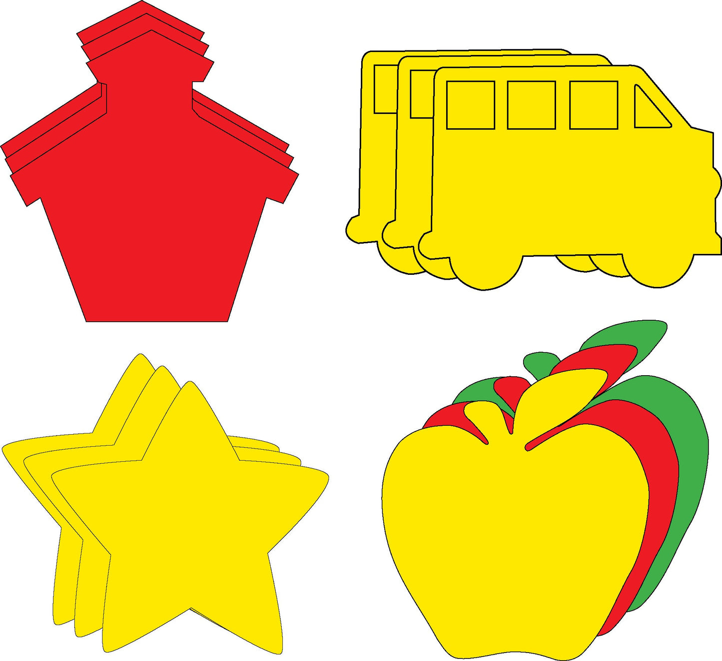 SHAPES ETC. Large Cut-Out Set - School Days