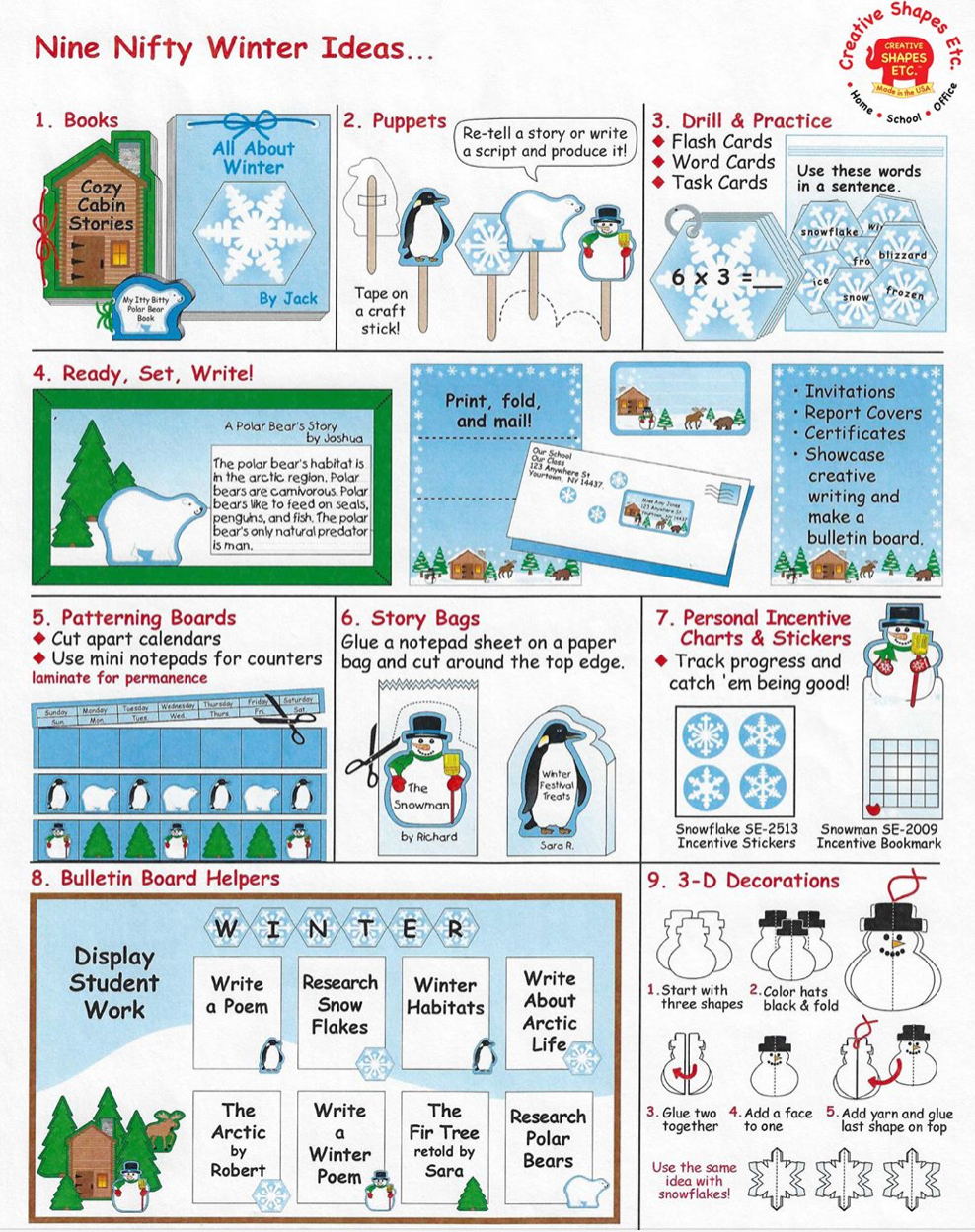 SHAPES ETC. Large Notepad - Snowman