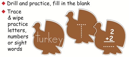 SHAPES ETC. Large Single Color Cut-Out - Turkey