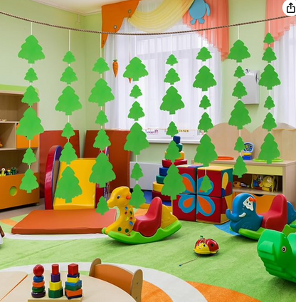 SHAPES ETC.  124 Pcs Christmas Evergreen Tree Large Assorted Green Cut-Outs - 5.5in