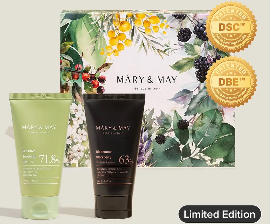Mary & May Soothing Gel Cream + Idebenone Blackberry Cream Duo Set