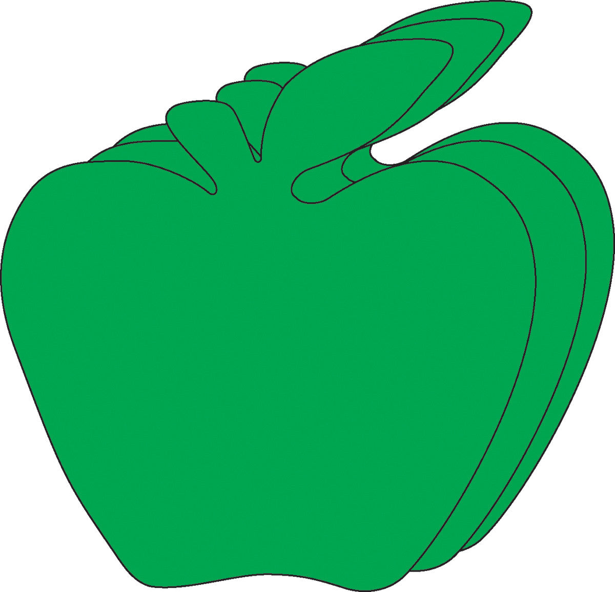 SHAPES ETC. Small Single Color Creative Foam Cut-Outs - Green Apple