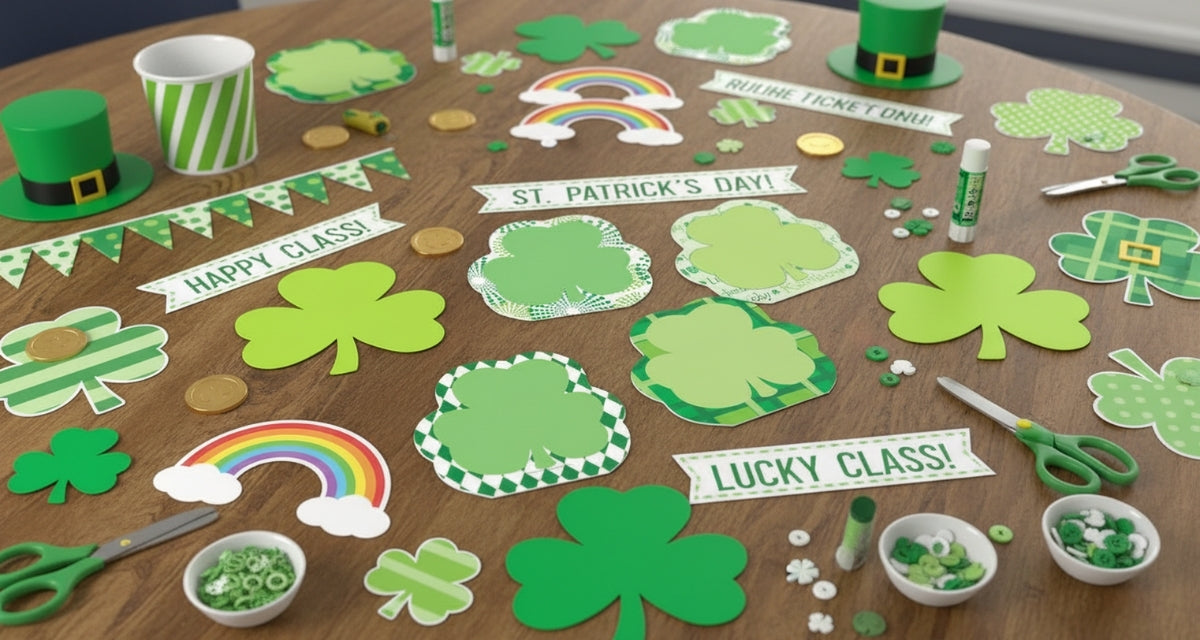 SHAPES ETC.  Mini Cardstock Accents - St. Patty's Shamrock Variety Pack