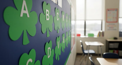 SHAPES ETC.  Shamrock Bright Neon Single Color Large Cut-Outs- 5.5” x 5.5”