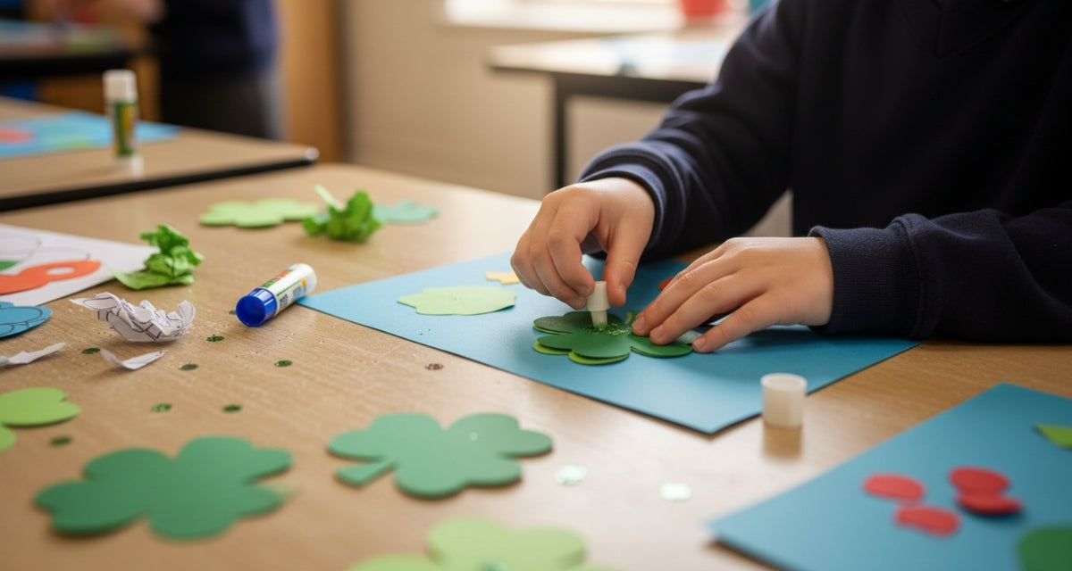 SHAPES ETC.  Green Shamrock Assorted Color Creative Cut-Outs- 5.5”