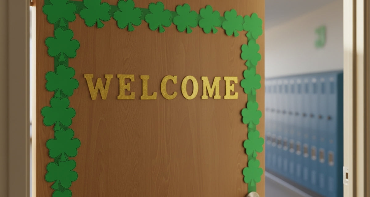 SHAPES ETC. Shamrock Bright Neon Single Color Small Cut-Outs- 3” x 3”