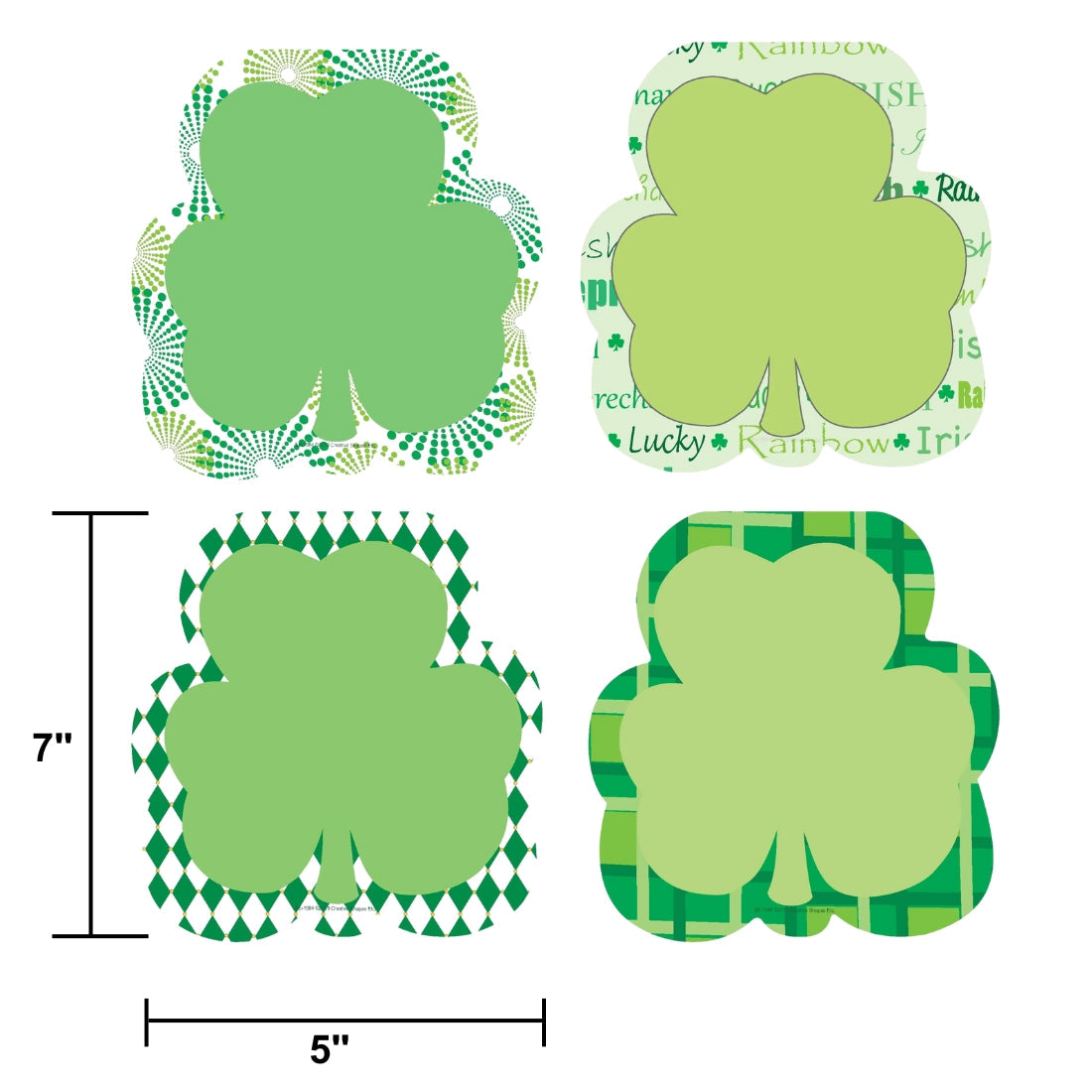 SHAPES ETC. Large Cardstock Accents - St. Patty's Shamrock Variety Pack