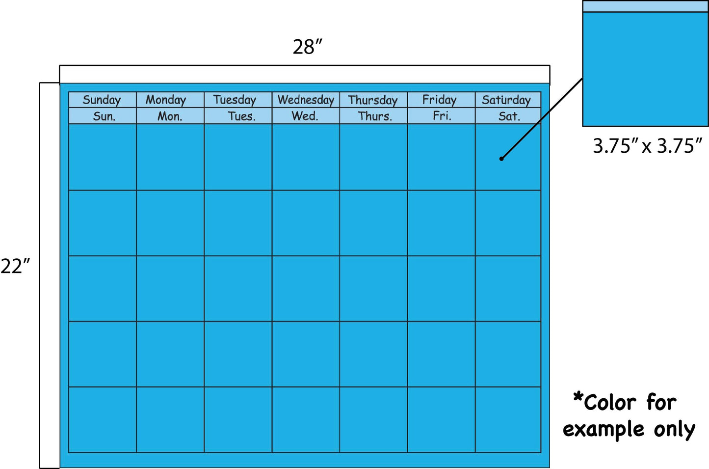 SHAPES ETC. Horizontal Calendar - Set of 12 White
