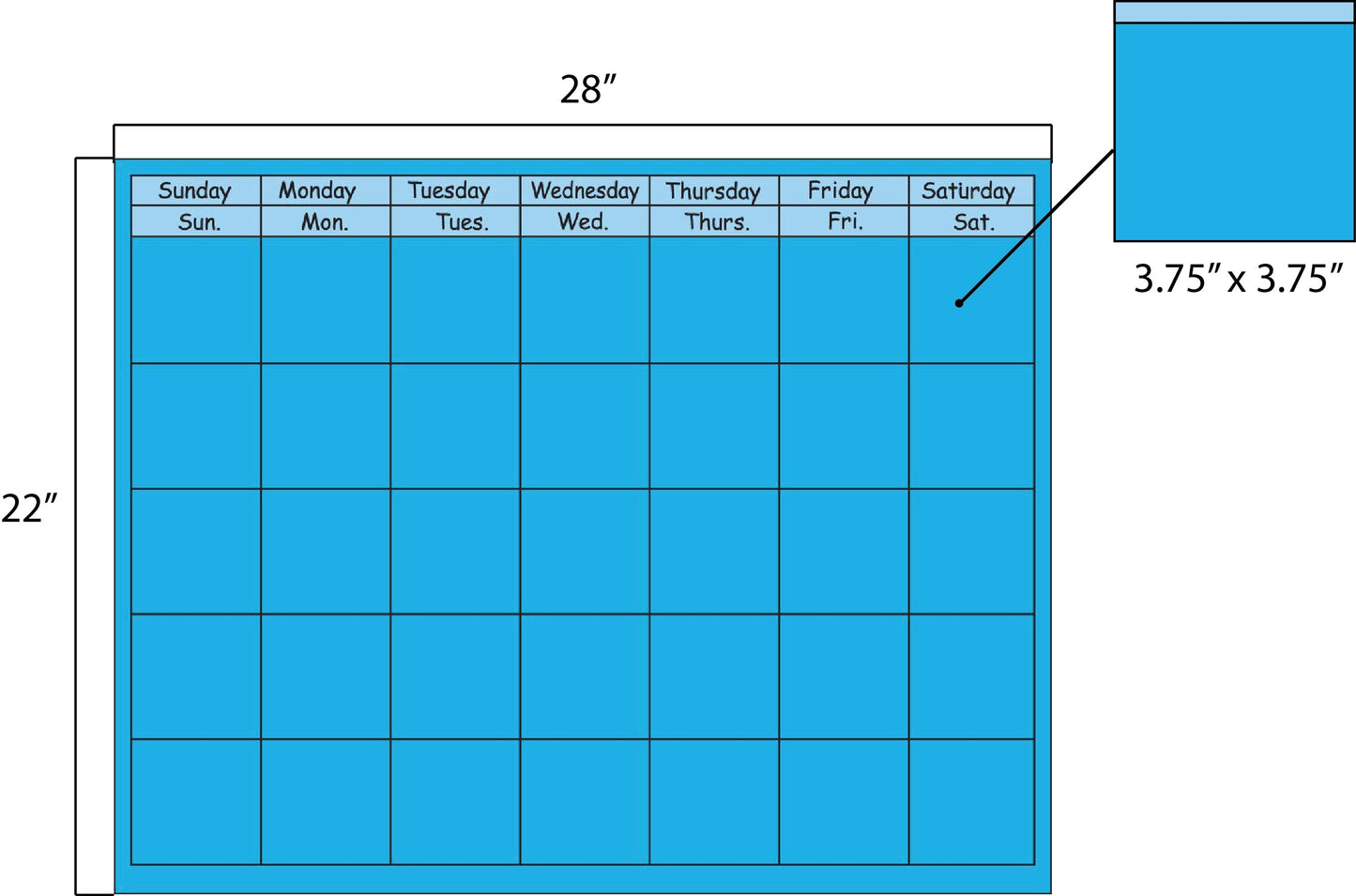 SHAPES ETC. Horizontal Calendar - Set of 10