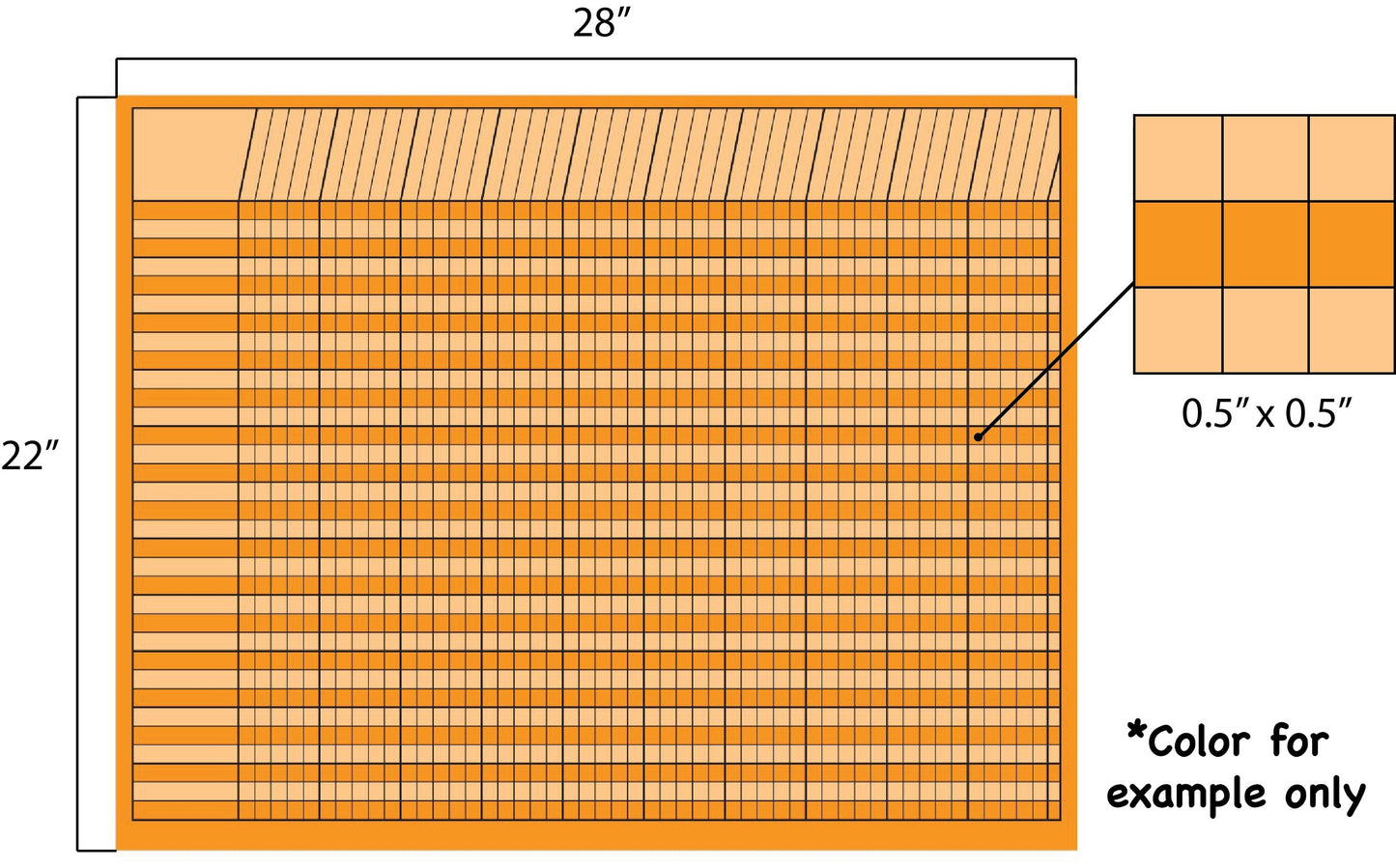 SHAPES ETC. Horizontal Chart Set of 12 - White