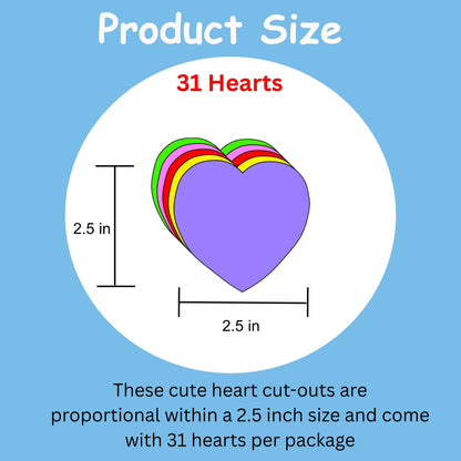 SHAPES ETC. Heart Assorted Color Creative Cut-Outs- 2.5"