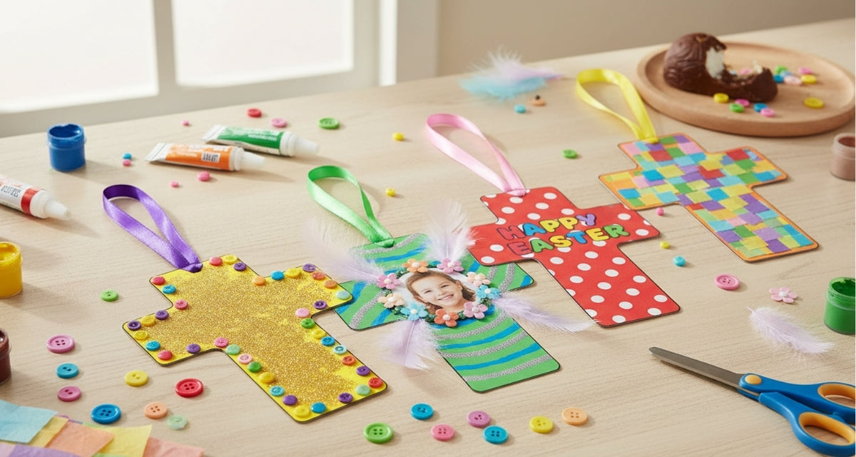 SHAPES ETC. Cross Assorted Color Creative Cut-Outs- 3”