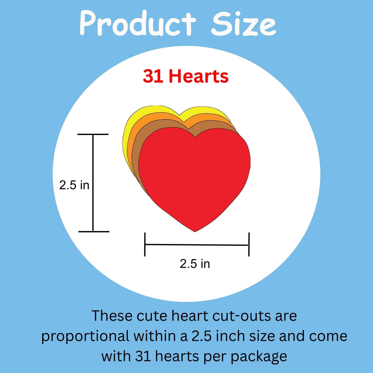 SHAPES ETC. Holiday Thanksgiving Heart  Small Assorted Color Cut-Outs - 2.5in