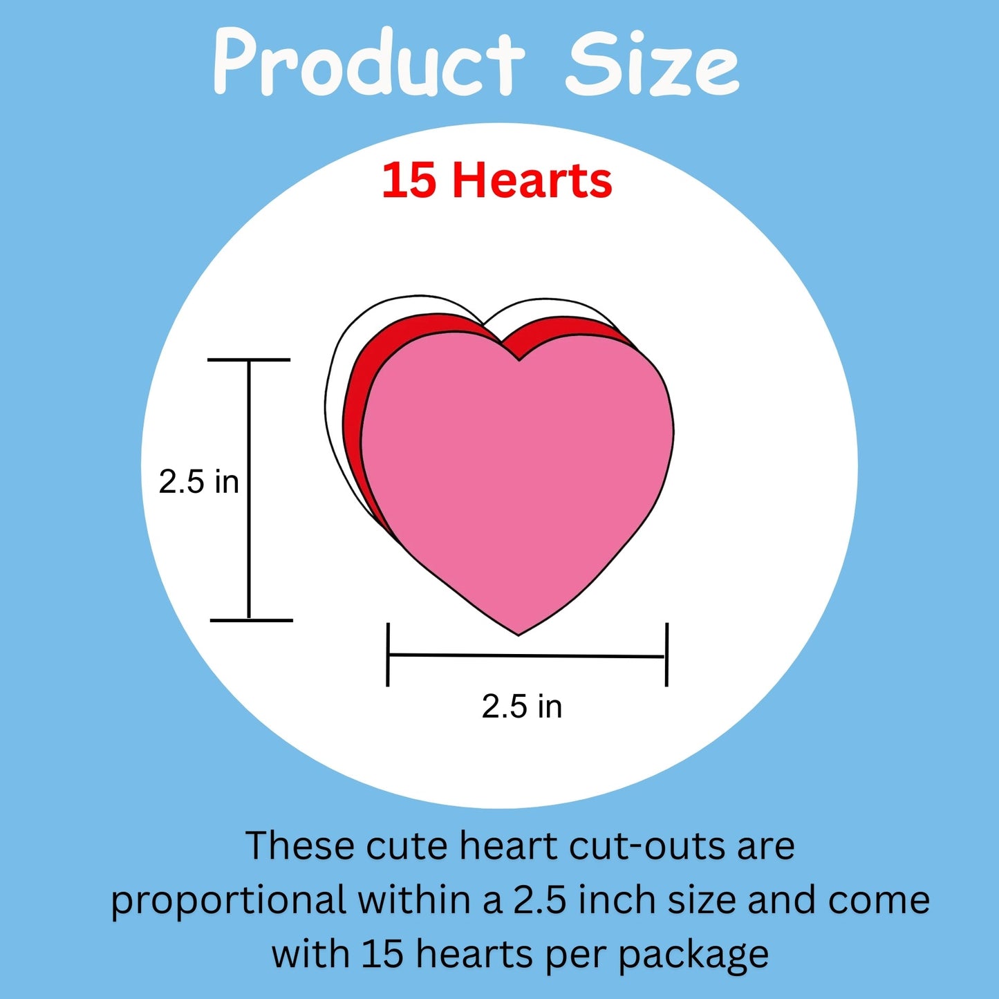 SHAPES ETC. Small Tri Color Creative Foam Cut-Outs - Heart