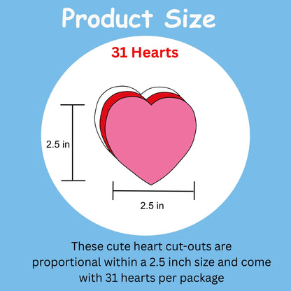 SHAPES ETC. Heart Small Tri-Color Creative Cut-Outs- 2.5”