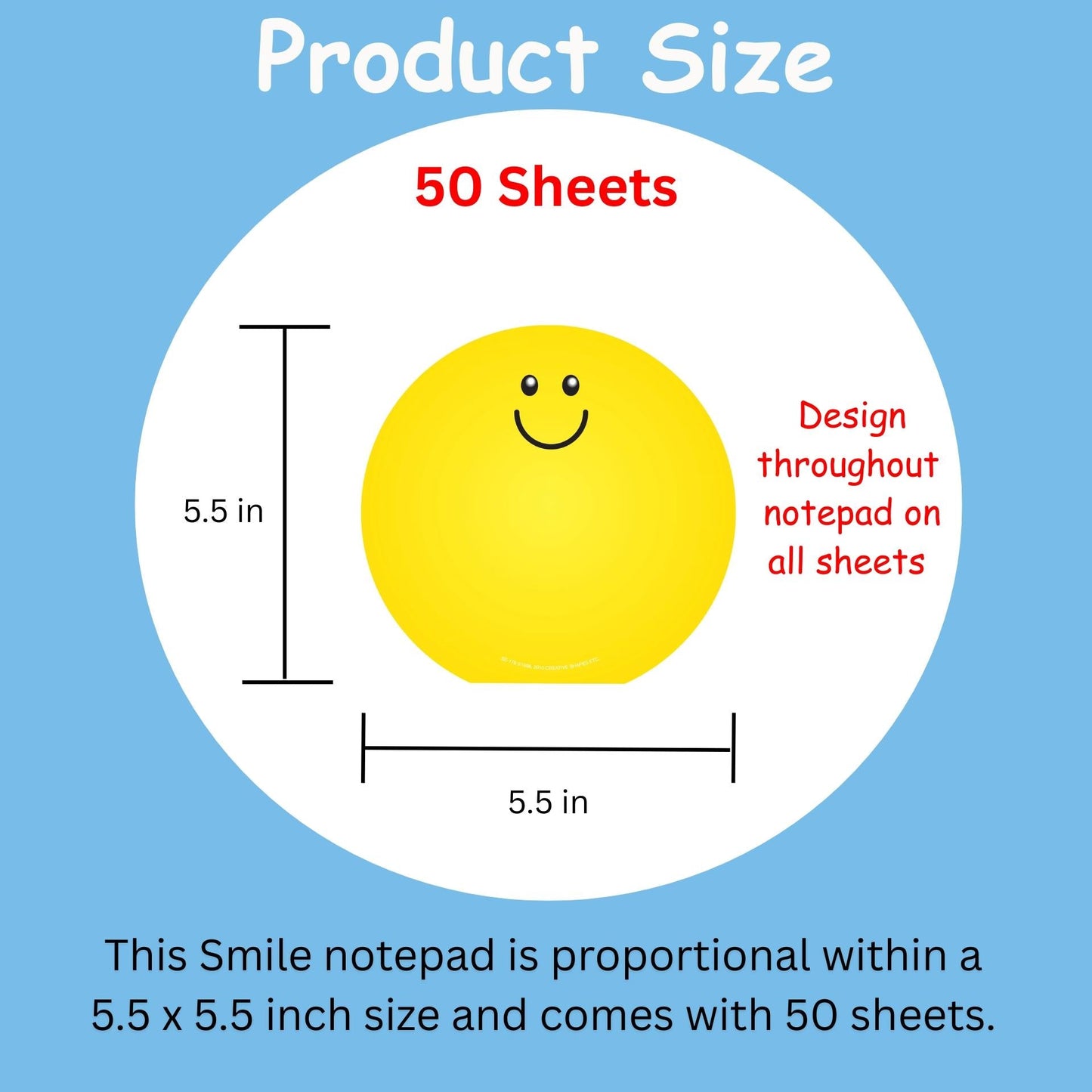 SHAPES ETC. Large Notepad - Smile