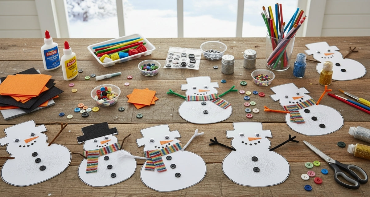 SHAPES ETC. Small Single Color Creative Foam Cut-Outs - Snowman