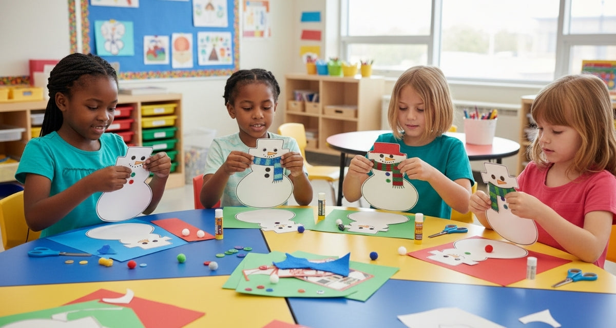 SHAPES ETC. Small Single Color Creative Foam Cut-Outs - Snowman