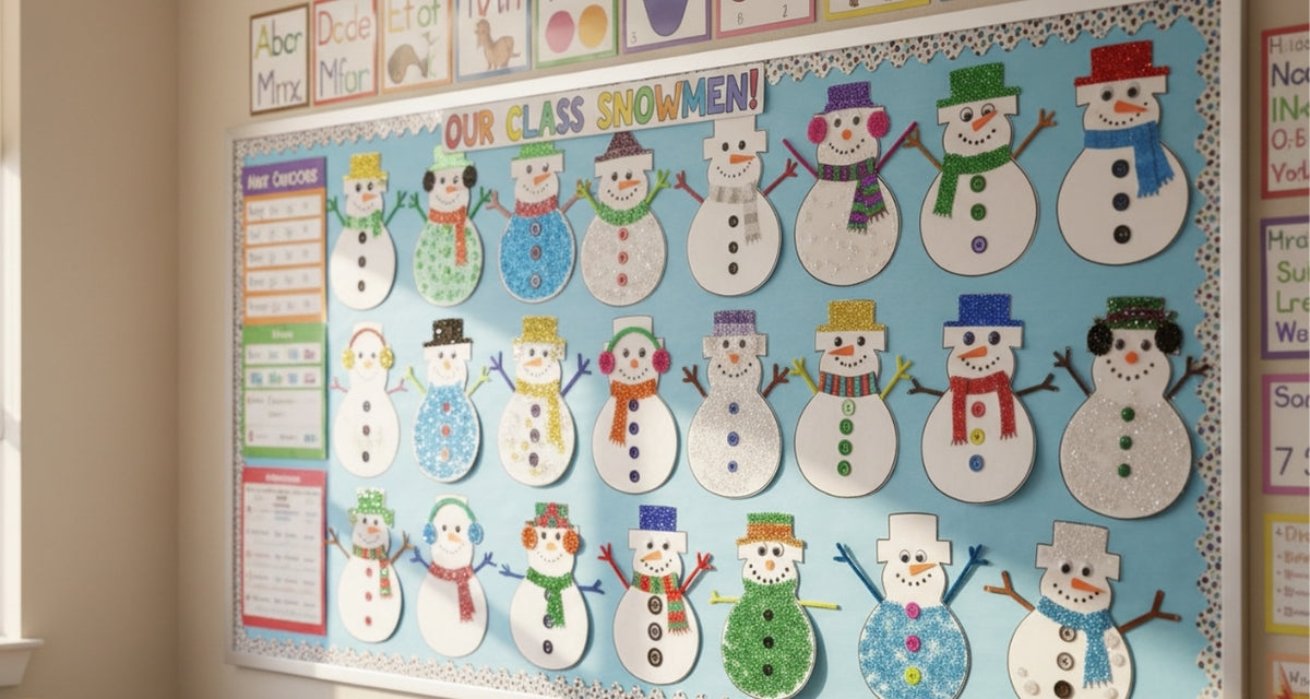 SHAPES ETC. Small Single Color Creative Foam Cut-Outs - Snowman