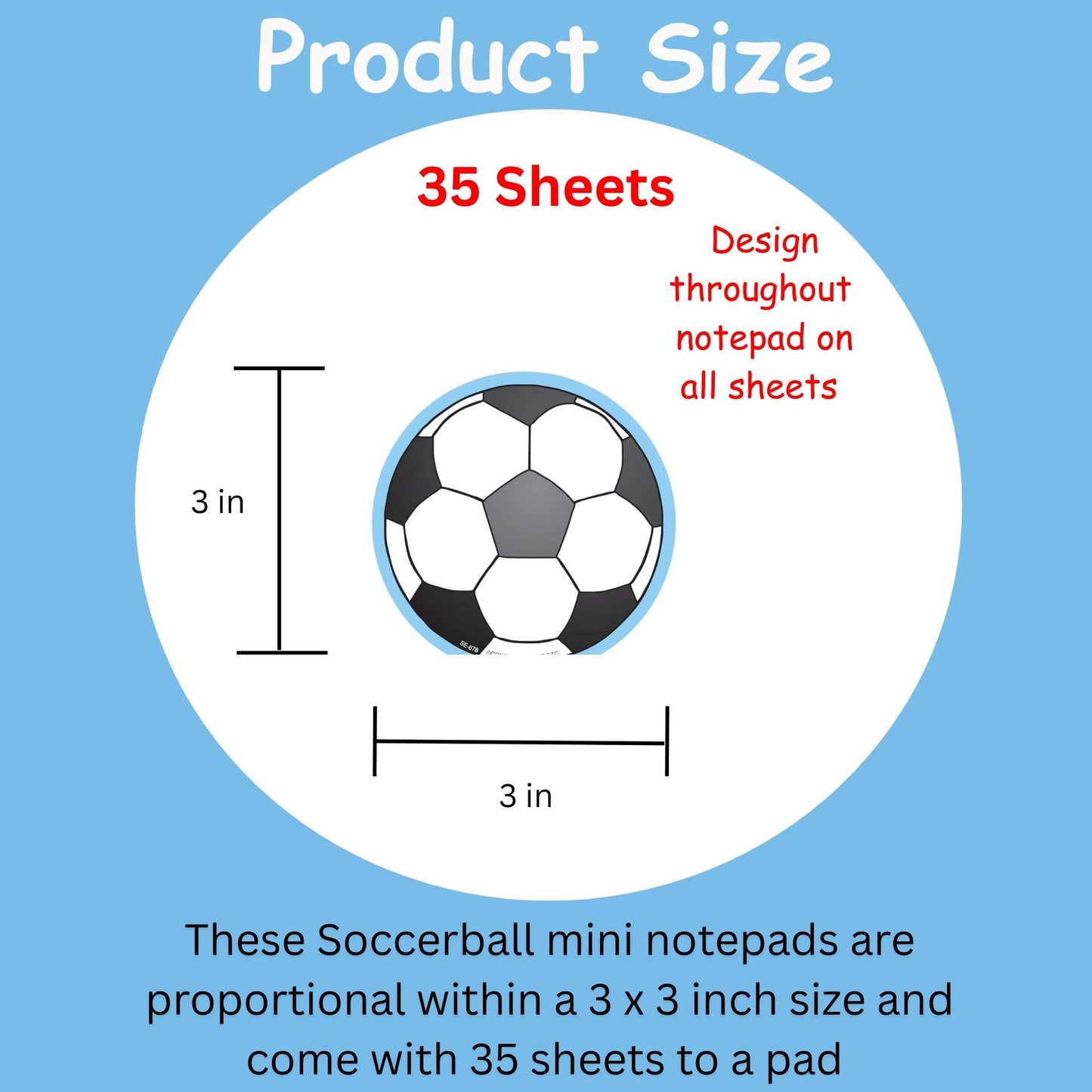 SHAPES ETC. Mini Notepad - Soccerball
