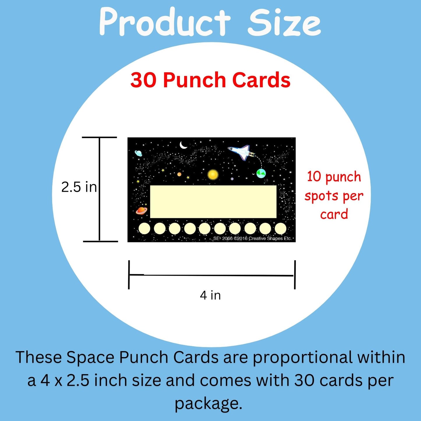 SHAPES ETC. Incentive Punch Cards - Space