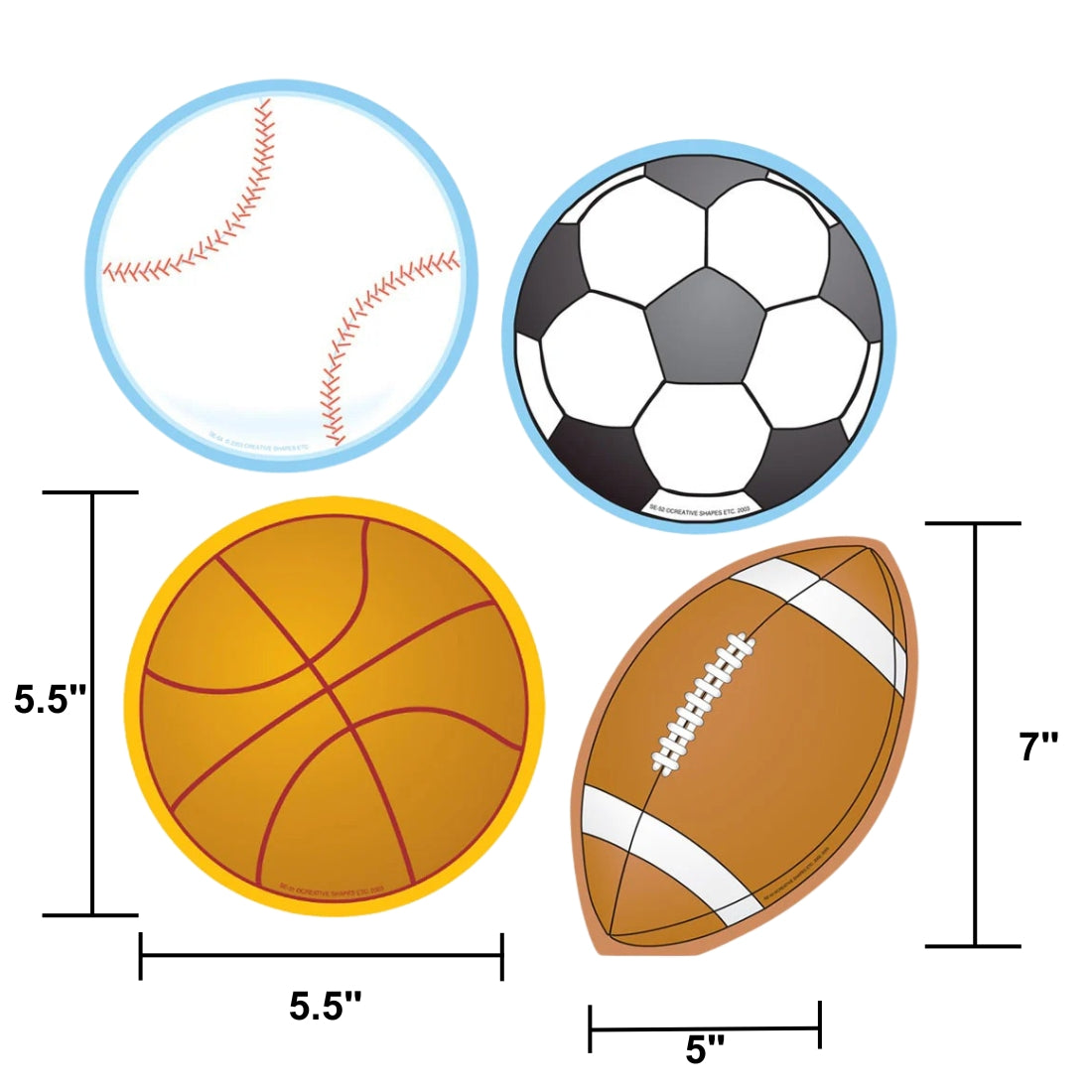 SHAPES ETC. Large Cardstock Accents - Sports Variety Pack (SE-1979)