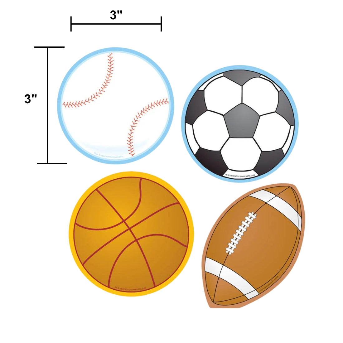SHAPES ETC.  Mini Cardstock Accents - Sports Variety Pack